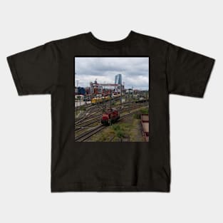 Rail traffic at the port of Frankfurt Kids T-Shirt